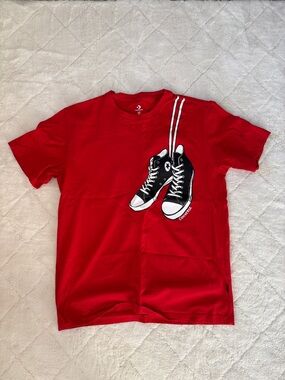 Converse Red Teeshirt Hanging Sneaker Graphic